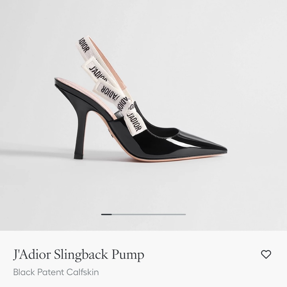 Dior Black Patent Slingback Pump with J'Adior Canvas Strap - Picture 5 of 5